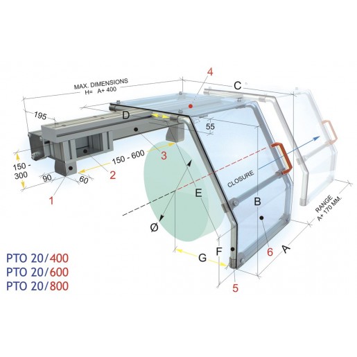 Geleidende klauwplaatsafscherming - PTO20