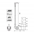 Afmetingen hydro-pneumatische krik 40T - HPK2040L